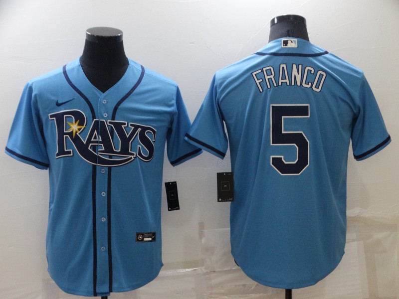 Rays 5 Wander Franco Blue Nike Cool Base Jersey,We sell and wholesale Rays 5 Wander Franco Blue Nike Cool Base Jersey on line form chian!